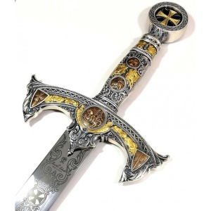 Spada Cavalerilor Templieri Silver – Ediție de Lux Marto Toledo – Oțel AISI 440 – 118 cm - Img 3