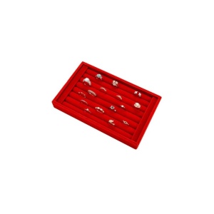 Suport Organizare Inele, Bijuterii și Butoni – Catifea – 23 x 14,5 x 3 cm – 4 Culori (Negru, Gri, Roșu, Fuchsia) – WZ444 - Img 2