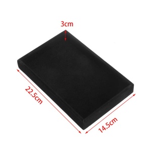 Tavă de Expunere Bijuterii – Catifea – 22,5 x 14,5 x 3 cm – Culori: Negru, Gri, Roșu - Img 2