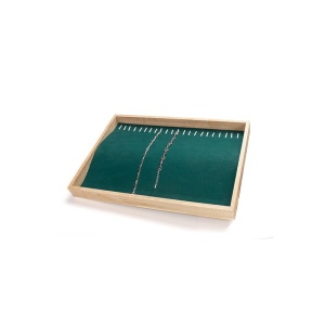 Tava Expunere Lantisoare Bratari 20 Spatii Catifea Verde Inchis TEX4720