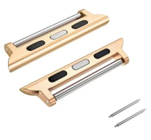 Adaptor Conector pentru Apple Watch – Oțel Inoxidabil Auriu-Roze – 38-49 mm – Pentru Curele 14/20/22 mm – Personalizare iWatch
