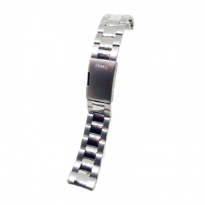 Bratara de ceas cu capete curbate Argintie FOSSIL pentru ceasul ME3205 - 22mm