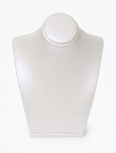 Bust pentru Lanțuri și Pandantive – Satin Alb – 18x14.5 cm – Expozitor Bijuterii - Img 3