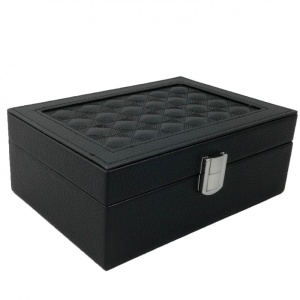 Caseta Bijuterii Piele Ecologica Neagra / Rosie Giulietta WZ1230 - Img 4