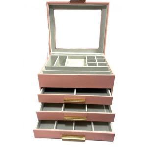 Caseta de Bijuterii Elegantă Deluxe – Nuanța Rose Dusty - Img 4