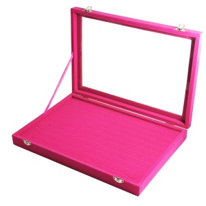 Casetă de prezentare pentru inele - 100 spații - Culoare Fuchsia - Img 1