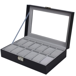 Caseta pentru 12 ceasuri Black Carbon - WZ3448