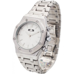 Ceas Bărbătesc Matteo Ferari Black & Silver – Carcasă Octogonală 52x45 mm – Cadran Negru – Brățară Oțel Inoxidabil – MF110-A