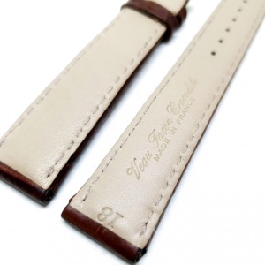 Curea Ceas „Fleurus Classic” – Piele Veritabilă de Vițel, Maro Închis (18mm - 24mm) - Img 5