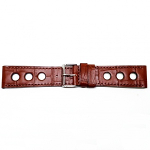 Curea Ceas „Fleurus Prestige” – Piele Naturală de Vițel, Maro Cognac (20mm - 24mm) - Img 2