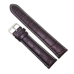 Curea Ceas „Pure Comfort Sport” 6XL20 – Piele Naturală Hipoalergenică, Maro cu Cusătură Albă (18mm - 24mm)
