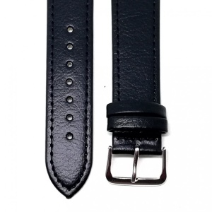 Curea Ceas „Pure Comfort XL” – Piele Naturală Hipoalergenică, Negru cu Cusătură Neagră (12mm - 26mm) - Img 2