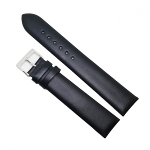 Curea Ceas „Smooth Onyx” 9XL16 – Piele Naturală Neagră, Fără Cusătură (10mm - 22mm)