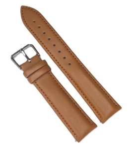 Curea Ceas din Piele Naturală, Maro Deschis, Cusătură Tone-on-Tone | Telescoape Quick Release | 18mm, 20mm, 22mm