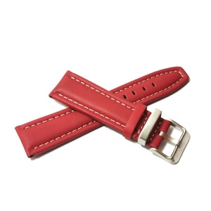 Curea Ceas Eichmuller - Piele Naturala Rosie, Cusatura Alba 22mm 24mm - WZ5220 - Img 2