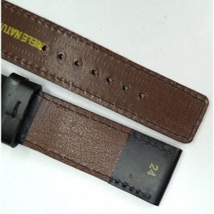 Curea ceas HANDMADE Piele Naturala Neagra 24 si 28mm | Marime XL - Img 2