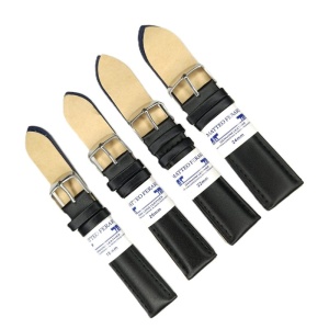 Curea Ceas Matteo Ferari din Piele Naturală Neagră, Dublu Stra, Mărime L, 4mm Grosime (18mm - 24mm) - Img 4
