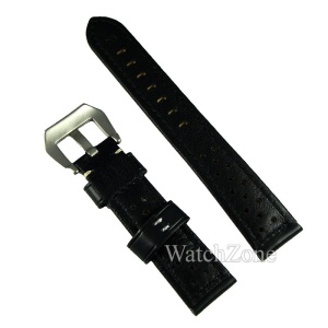 Curea Ceas Neagra Cusatura Alba 20mm 22mm 24mm - Img 2