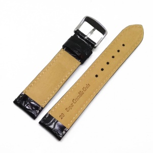 Curea ceas Neagra din piele naturala, imprimeu crocodil - 18mm, 20mm, 22mm, 26mm - WZ3594 - Img 3
