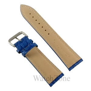 Curea Ceas Piele Naturala Albastra Imprimeu Crocodil 12mm - 26mm - Img 2