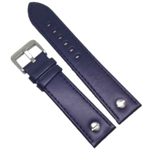 Curea Ceas Piele Naturala Bleumarin 22mm - Img 1