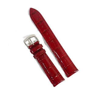 Curea Ceas Premium – Piele Naturală Roșie, Imprimeu Crocodil - Img 2