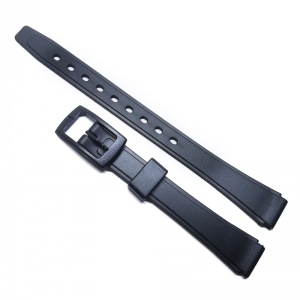 Curea Ceas Q&Q din Silicon Negru – 12 mm – Lungime M – Cataramă Neagră