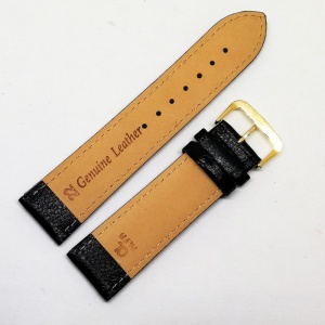 Curea de ceas din piele ecologica neagra - 18mm, 22mm C2951 - Img 3