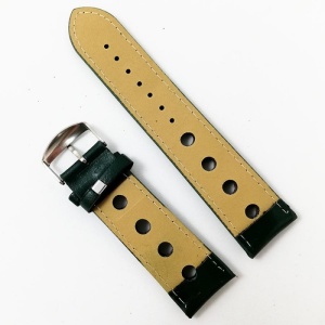 Curea de ceas din piele ecologică verde-închis - 24mm WZ2861 - Img 2