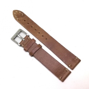 Curea de ceas din Piele Naturala - Culoare Maro - Aspect Vintage - 18mm - WZ3720
