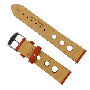 Curea de ceas din piele naturala Maro cu gaurele - 20mm WZ2891 - Img 2