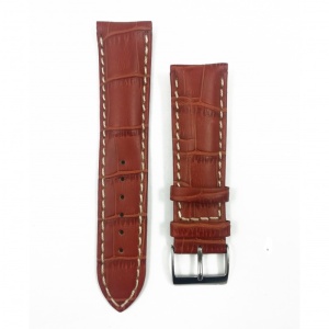 Curea de ceas din piele naturala Maro-deschis cu imprimeu crocodil 18mm, 20mm, 22mm - WZ3391 - Img 2
