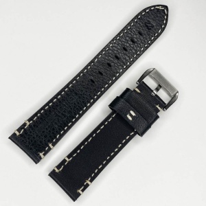 Curea de ceas din piele naturală neagră – 18mm, 22mm, 24mm, 26mm | Model WZ3142 - Img 2