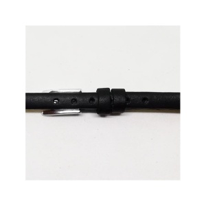 Curea de ceas din piele naturala neagra - 6mm - C2982 - Img 3