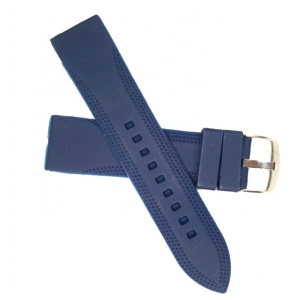 Curea de Ceas din Silicon Bleumarin – 18-24 mm – Cataramă Argintie – Rezistentă la Apă - Img 3