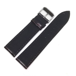 Curea de Ceas Hibrid – Piele Ecologică (Exterior) + Silicon (Interior) – Maro – Imprimeu Crocodil – 22/20 mm – WZ3736 - Img 2