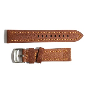 Curea de ceas maro cu textura bizonata din piele naturala 20mm, 22mm 24mm - WZ4178 - Img 3