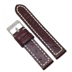 Curea de ceas Maro din Piele Naturala - Culoare Maro - Imprimeu Strut - 22mm - WZ3983 - Img 1