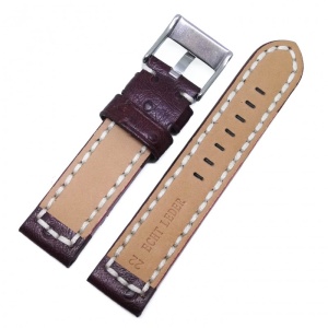 Curea de ceas Maro din Piele Naturala - Culoare Maro - Imprimeu Strut - 22mm - WZ3983 - Img 2