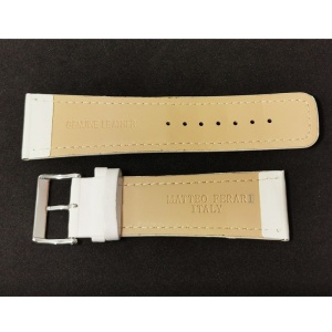 Curea de ceas Matteo Ferari alba din piele naturala - 28mm WZ5237 - Img 3