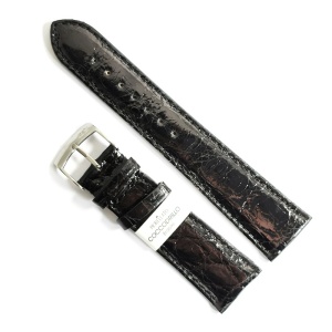 Curea de ceas Morellato Amadeus Black din piele de crocodil - 12mm, 14mm, 16mm, 18mm, 20mm, 22mm