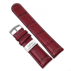 Curea de ceas Morellato Gattuso Alligatore Calf - Culoare Rosie, Imprimeu Crocodil - 20mm 22mm
