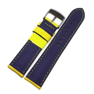 Curea de ceas Morellato Riding Cuir - Galben cu Albastru - 22mm - A01X4749797098CR - Img 3