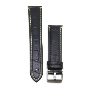 Curea de ceas neagra cu imprimeu 20mm 22mm - Img 3