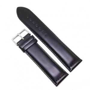 Curea de ceas Neagra din piele naturala Antialergica XXL - 26mm - WZ3586