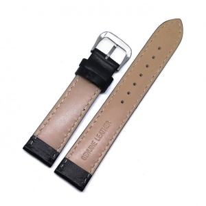 Curea de ceas - Piele Naturala Neagra - Cusatura Albastra - 16mm, 18mm, 20mm, 22mm, 24mm - WZ3881 - Img 2