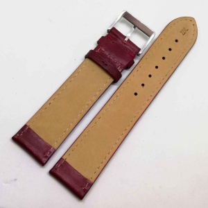 Curea de ceas XL din piele rosie 22mm WZ3312 - Img 3