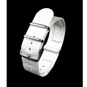 Curea NATO Textil Albă 18/20/22mm | Nylon Rezistent | Cataramă Oțel - Img 5