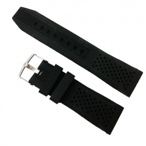 Curea Neagră Silicon cu găurele - 20mm, 22mm, 24mm