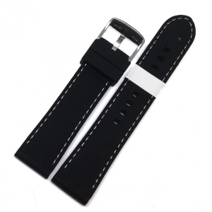 Curea pentru Ceas Morellato Carezza Silicone - Culoare Neagra, cusatura alba - 22mm - A01U3844187019CR - Img 2
